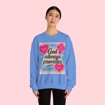 "God Always Provides" — Inspirational Graphic Sweatshirt