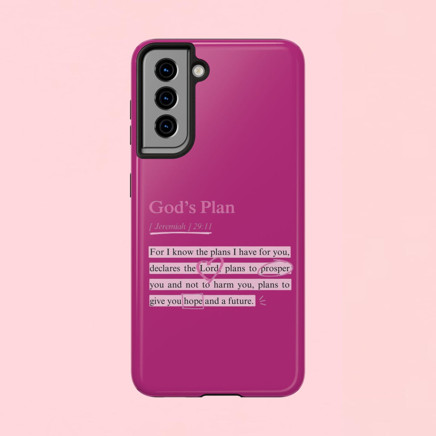 "God’s Plan Jeremiah 29:11" — Inspirational Tough Phone Case