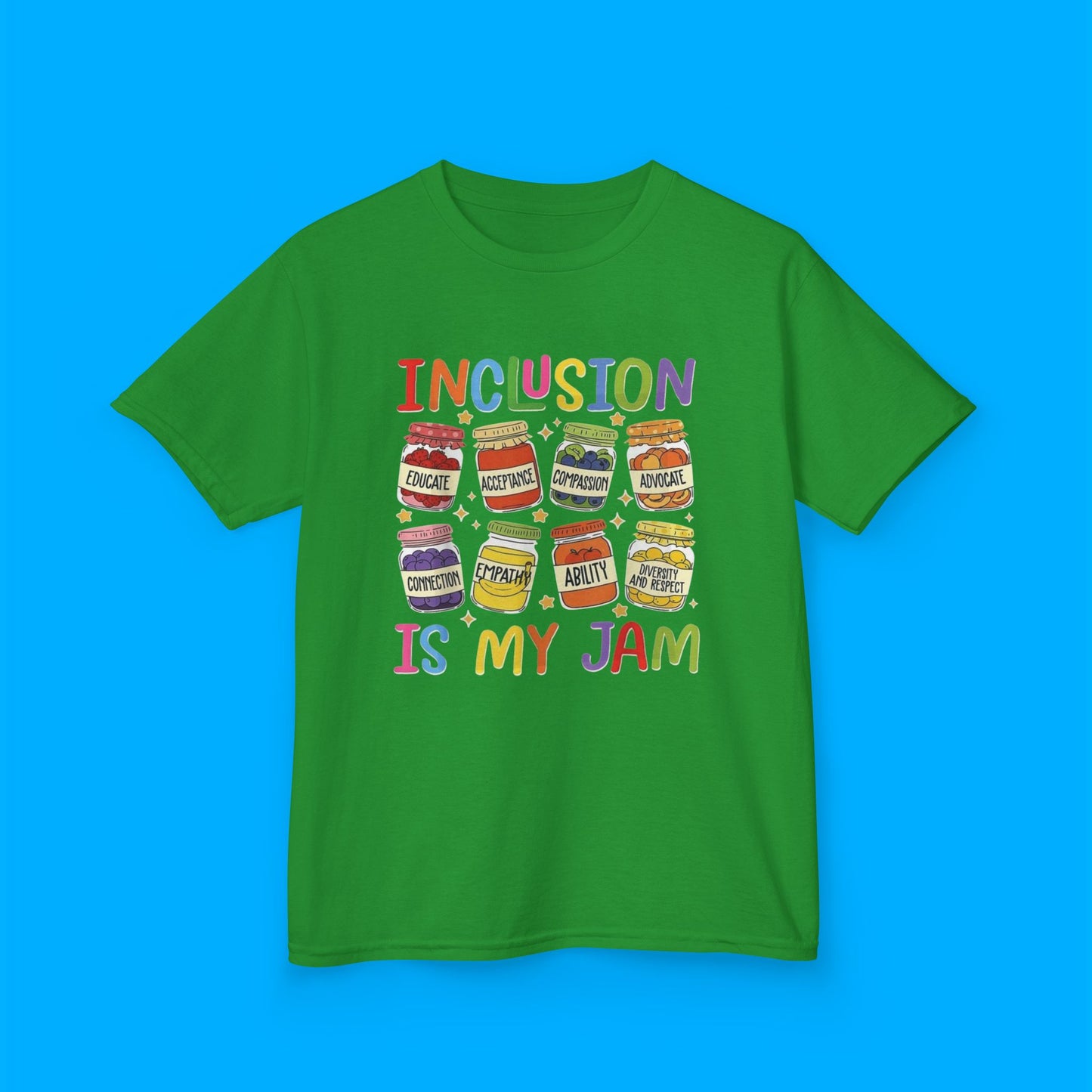 "Inclusion Is My Jam" — Rainbow Graphic Kids Tee