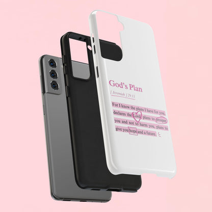 "God's Plan Jeremiah 29:11" — Inspirational Tough Phone Case