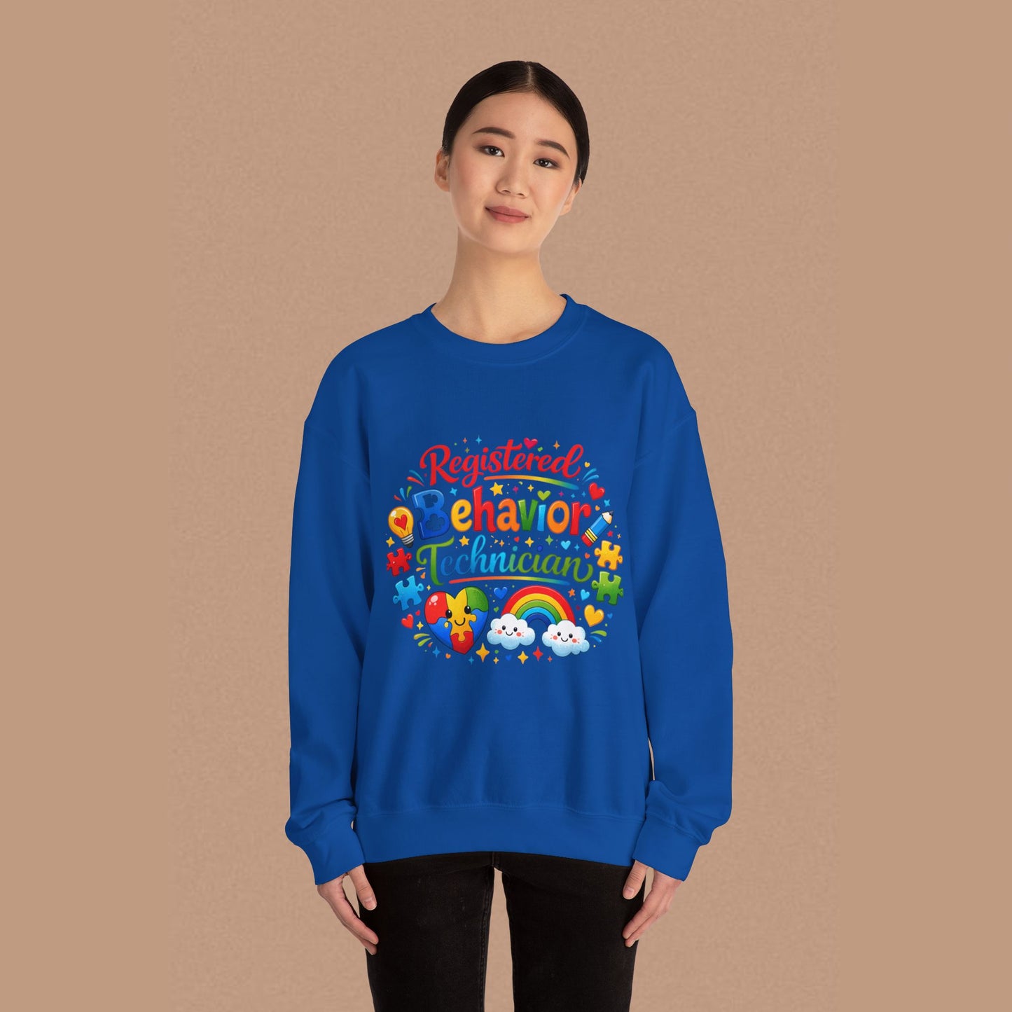 "Registered Behavior Technician" — Colorful Graphic Sweatshirt