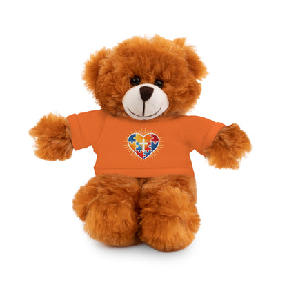 "Autism Puzzle Heart" — Teddy Plush Bear with Tee