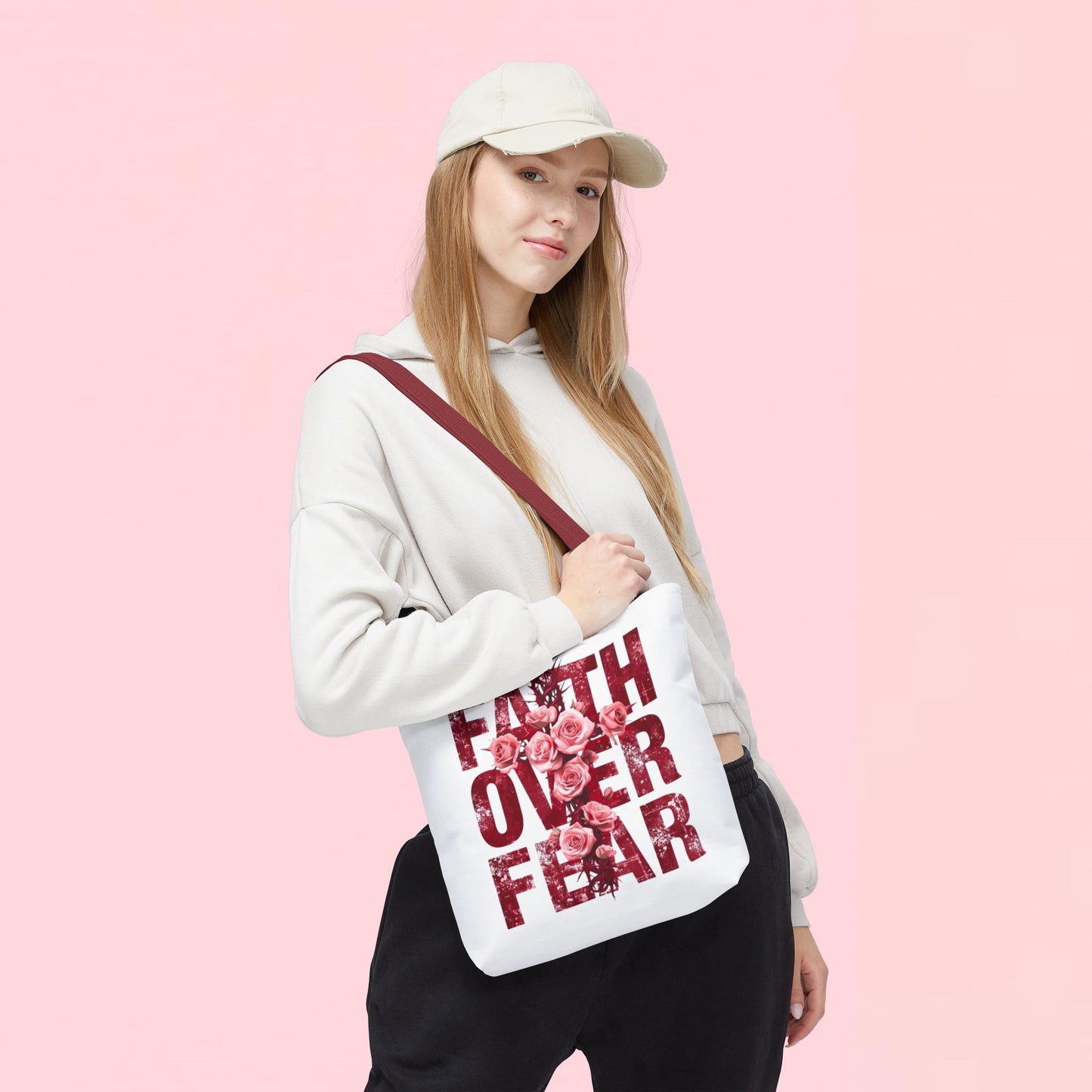 "Faith Over Fear" — Inspirational Tote Bag