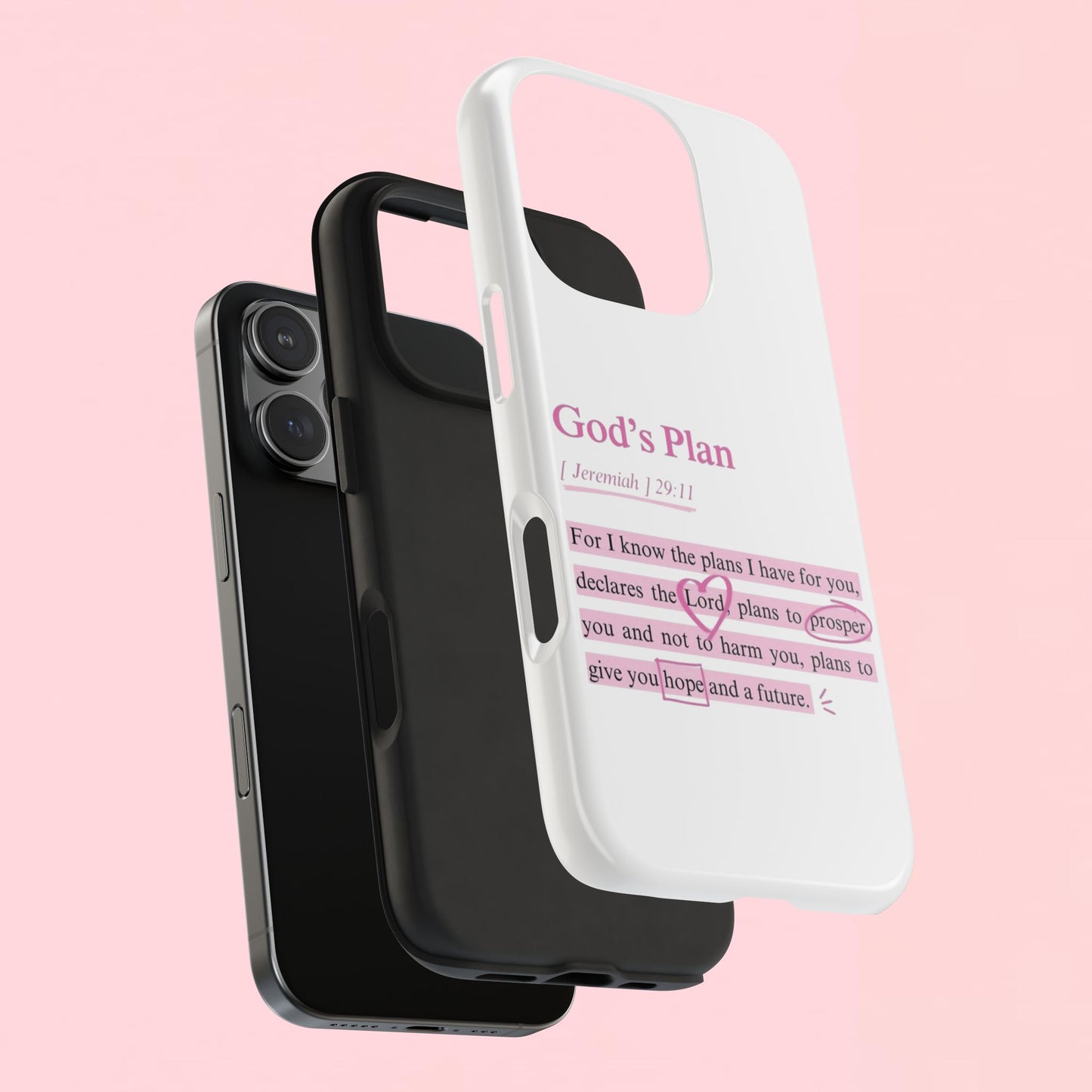 "God's Plan Jeremiah 29:11" — Inspirational Tough Phone Case