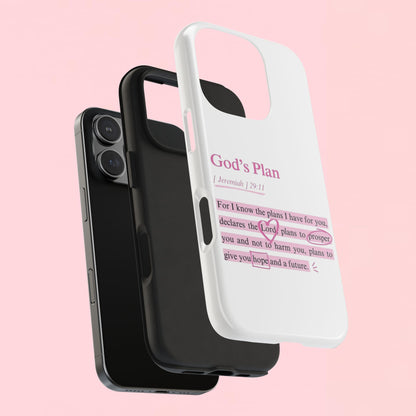 "God's Plan Jeremiah 29:11" — Inspirational Tough Phone Case