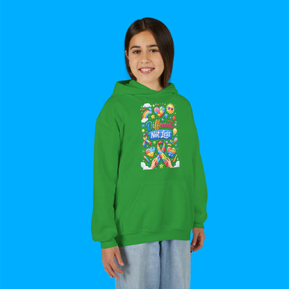 "Different Not Less" — Autism Awareness Youth Hoodie