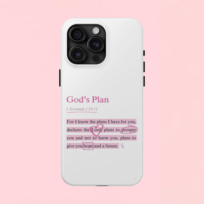 "God's Plan Jeremiah 29:11" — Inspirational Tough Phone Case