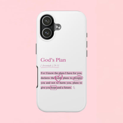 "God's Plan Jeremiah 29:11" — Inspirational Tough Phone Case