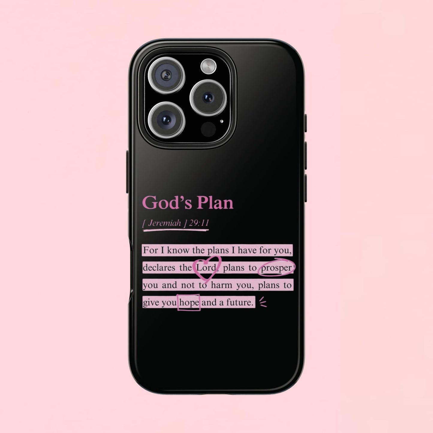 "God’s Plan Jeremiah 29:11" — Inspirational Tough Phone Case