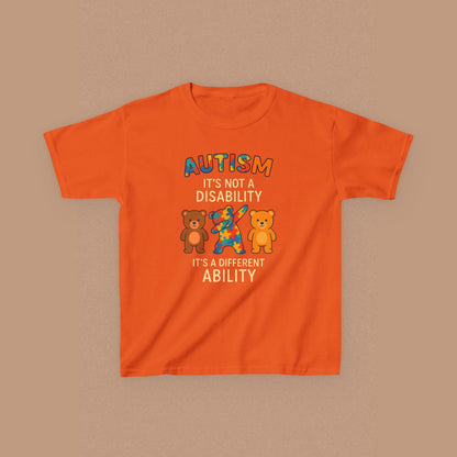 "Autism It's Not A Disability, It's A Different Ability" — Autism Awareness Kids T-Shirt