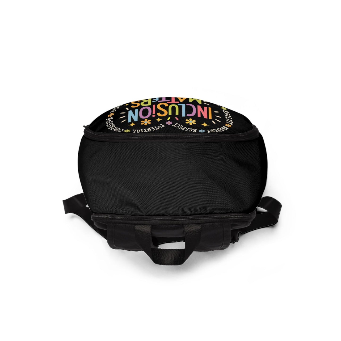 "Inclusion Matters" — Rainbow Heart Backpack