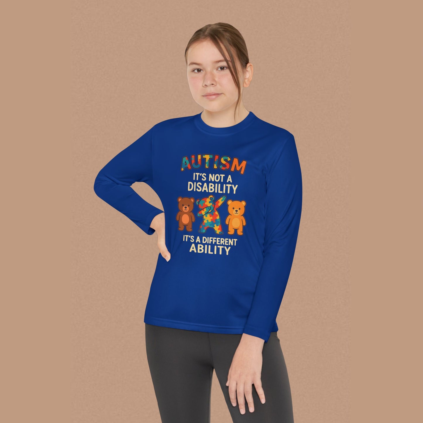 "Autism It's Not A Disability, It's A Different Ability" — Autism Awareness Youth Long Sleeve