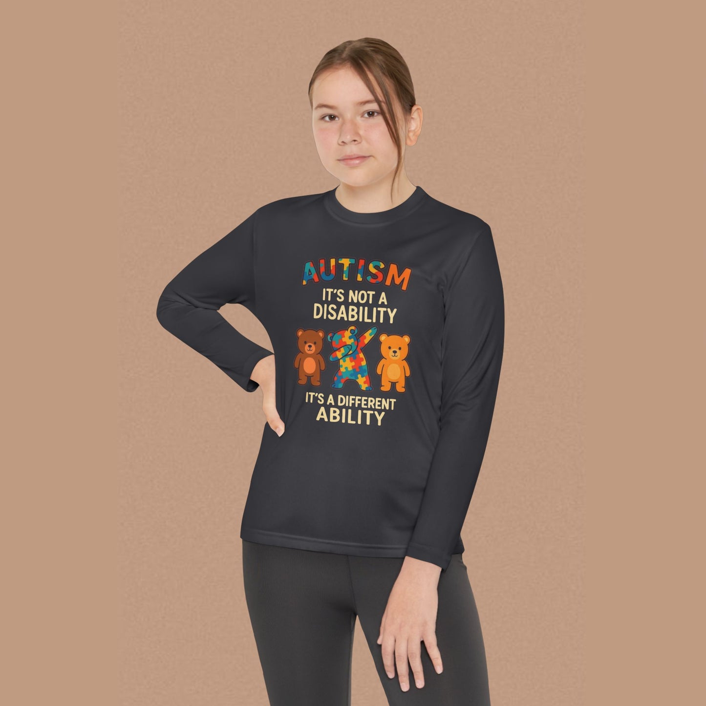 "Autism It's Not A Disability, It's A Different Ability" — Autism Awareness Youth Long Sleeve