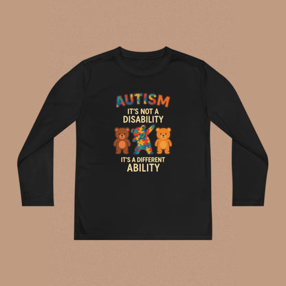 "Autism It's Not A Disability, It's A Different Ability" — Autism Awareness Youth Long Sleeve