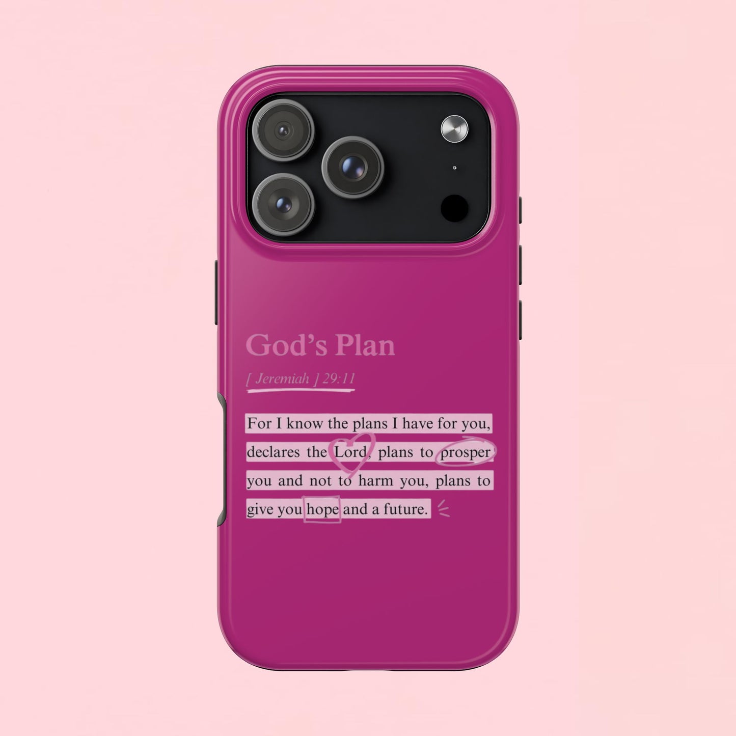 "God’s Plan Jeremiah 29:11" — Inspirational Tough Phone Case