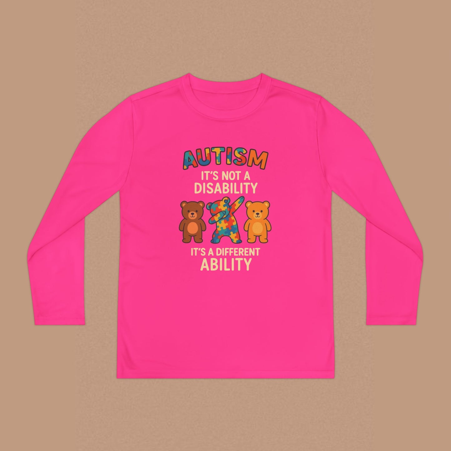 "Autism It's Not A Disability, It's A Different Ability" — Autism Awareness Youth Long Sleeve