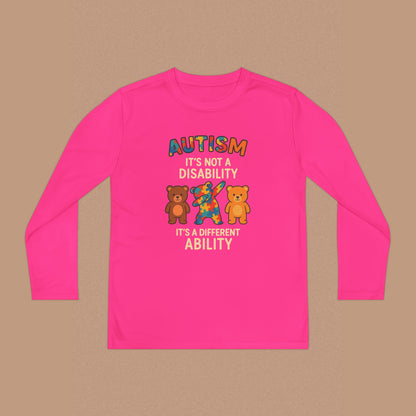 "Autism It's Not A Disability, It's A Different Ability" — Autism Awareness Youth Long Sleeve