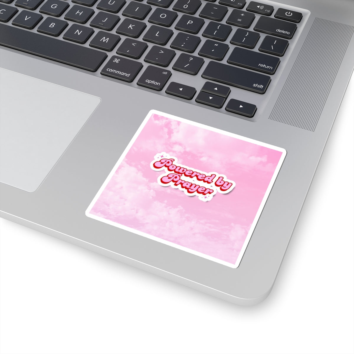 "Powered by Prayer" — Inspirational Kiss-Cut Sticker