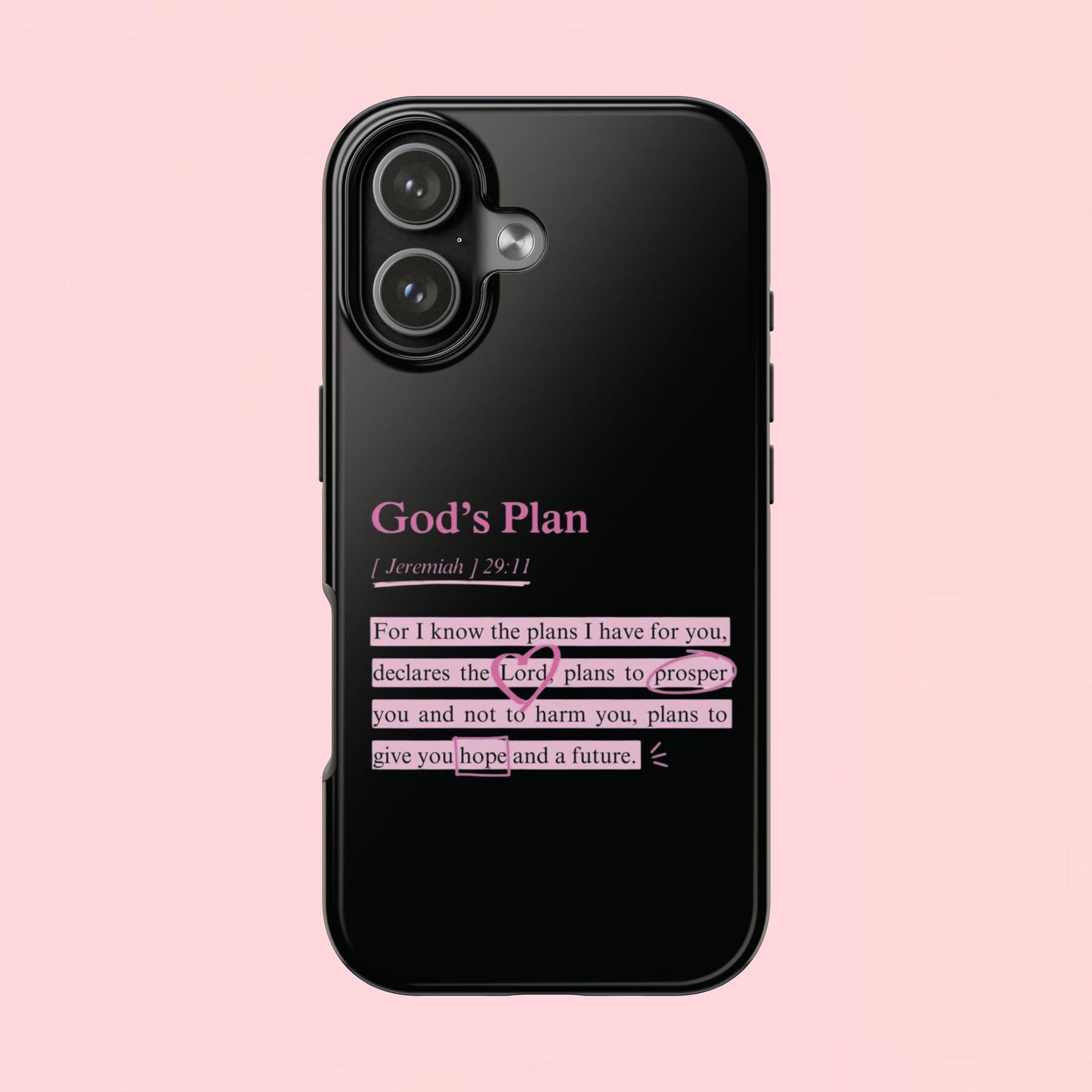 "God’s Plan Jeremiah 29:11" — Inspirational Tough Phone Case