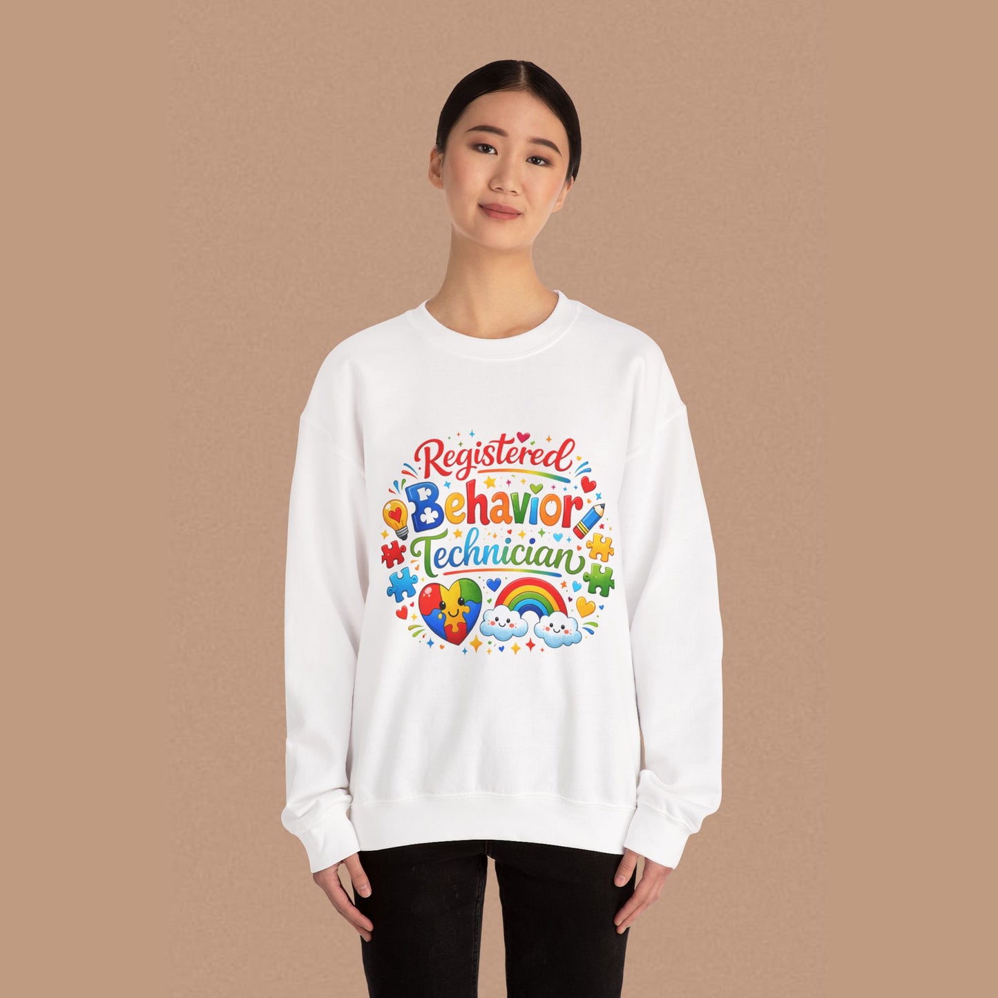 "Registered Behavior Technician" — Colorful Graphic Sweatshirt