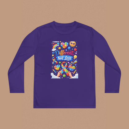 "Different Not Less" — Autism Awareness Youth Long Sleeve