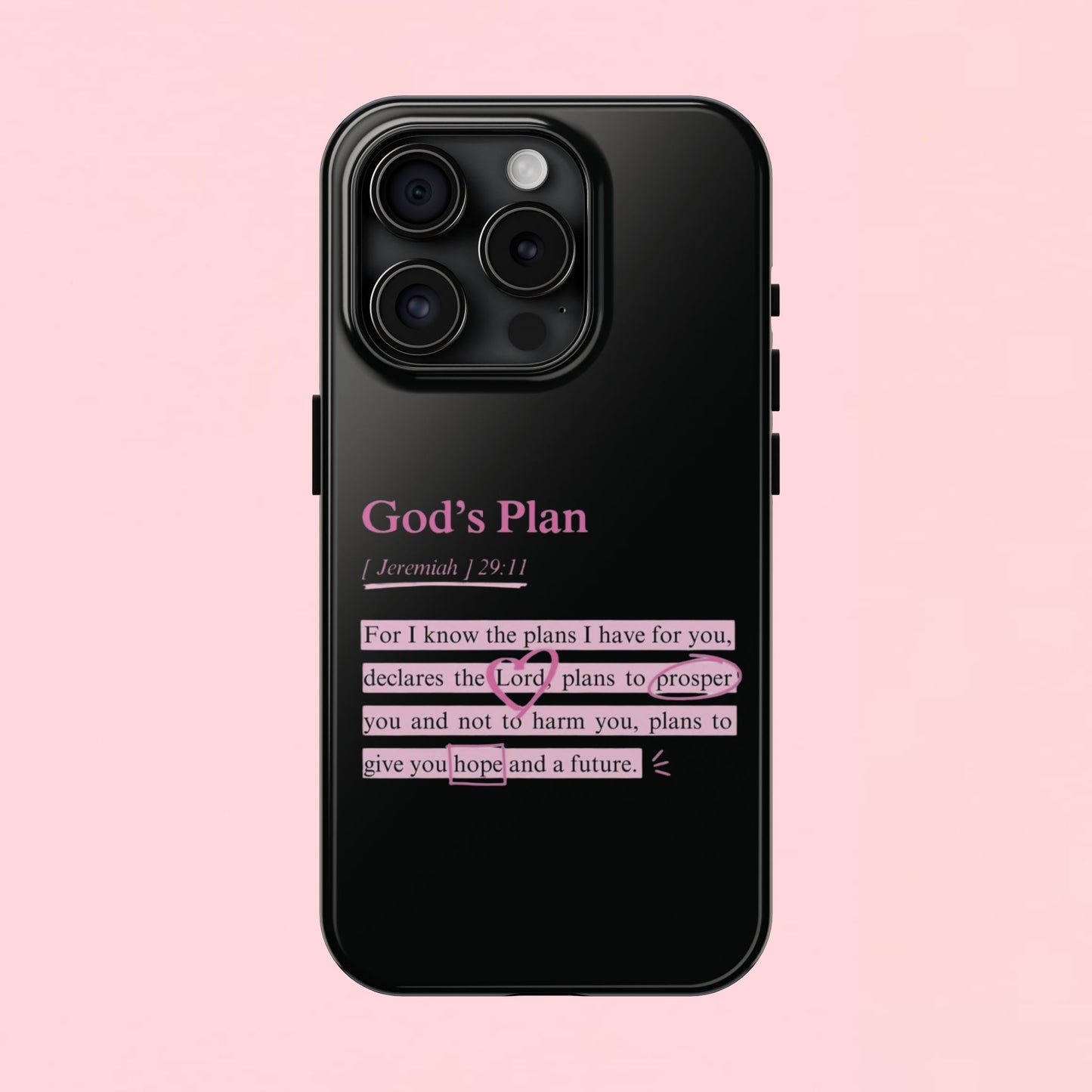 "God’s Plan Jeremiah 29:11" — Inspirational Tough Phone Case