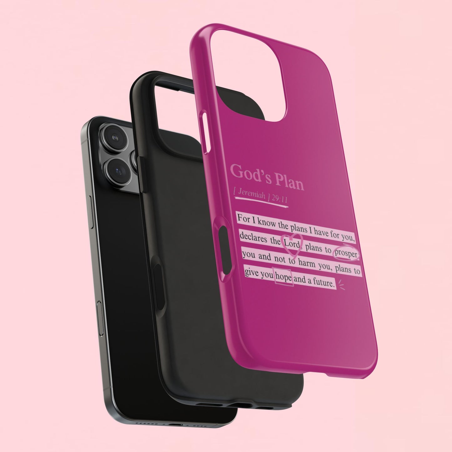 "God’s Plan Jeremiah 29:11" — Inspirational Tough Phone Case