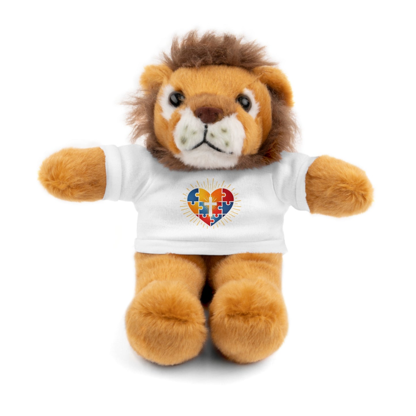 "Autism Puzzle Heart" — Teddy Plush Bear with Tee
