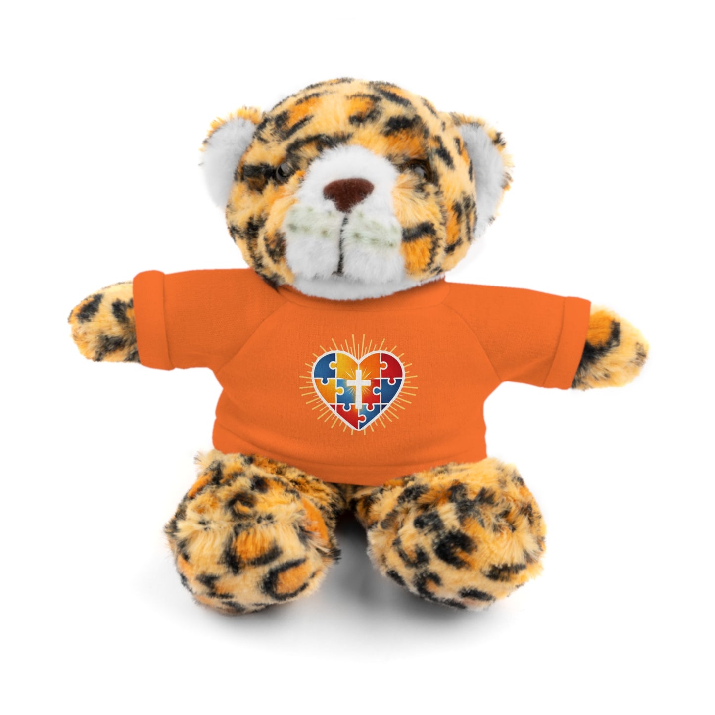 "Autism Puzzle Heart" — Teddy Plush Bear with Tee