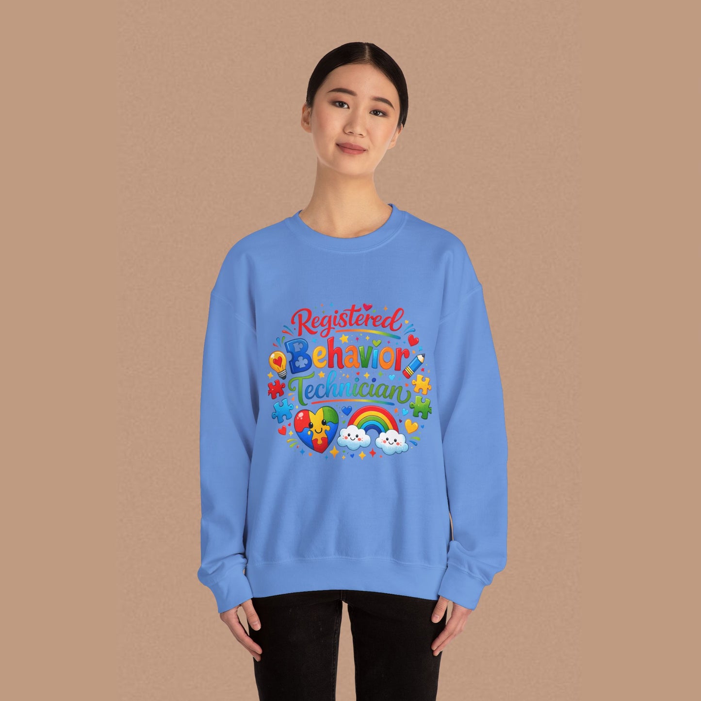 "Registered Behavior Technician" — Colorful Graphic Sweatshirt