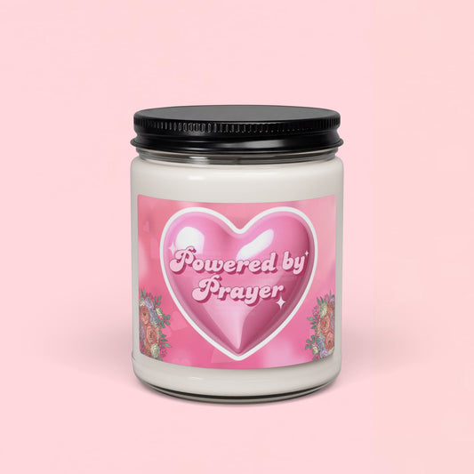 "Powered by Prayer" — Inspirational 9oz Scented Soy Candle