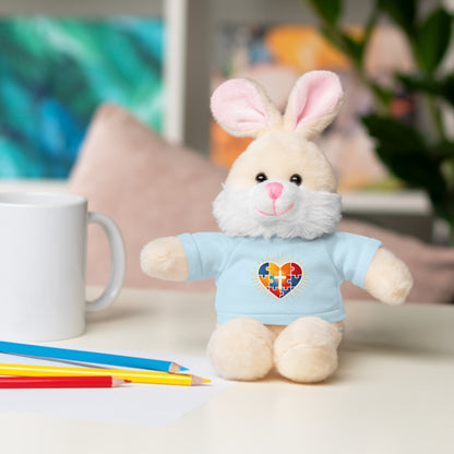 "Autism Puzzle Heart" — Teddy Plush Bear with Tee