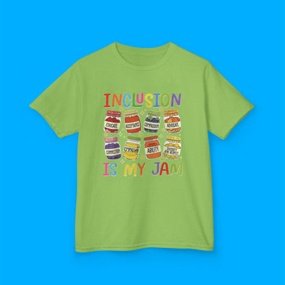 "Inclusion Is My Jam" — Rainbow Graphic Kids Tee