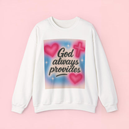 "God Always Provides" — Inspirational Graphic Sweatshirt