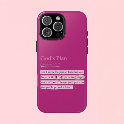 "God’s Plan Jeremiah 29:11" — Inspirational Tough Phone Case