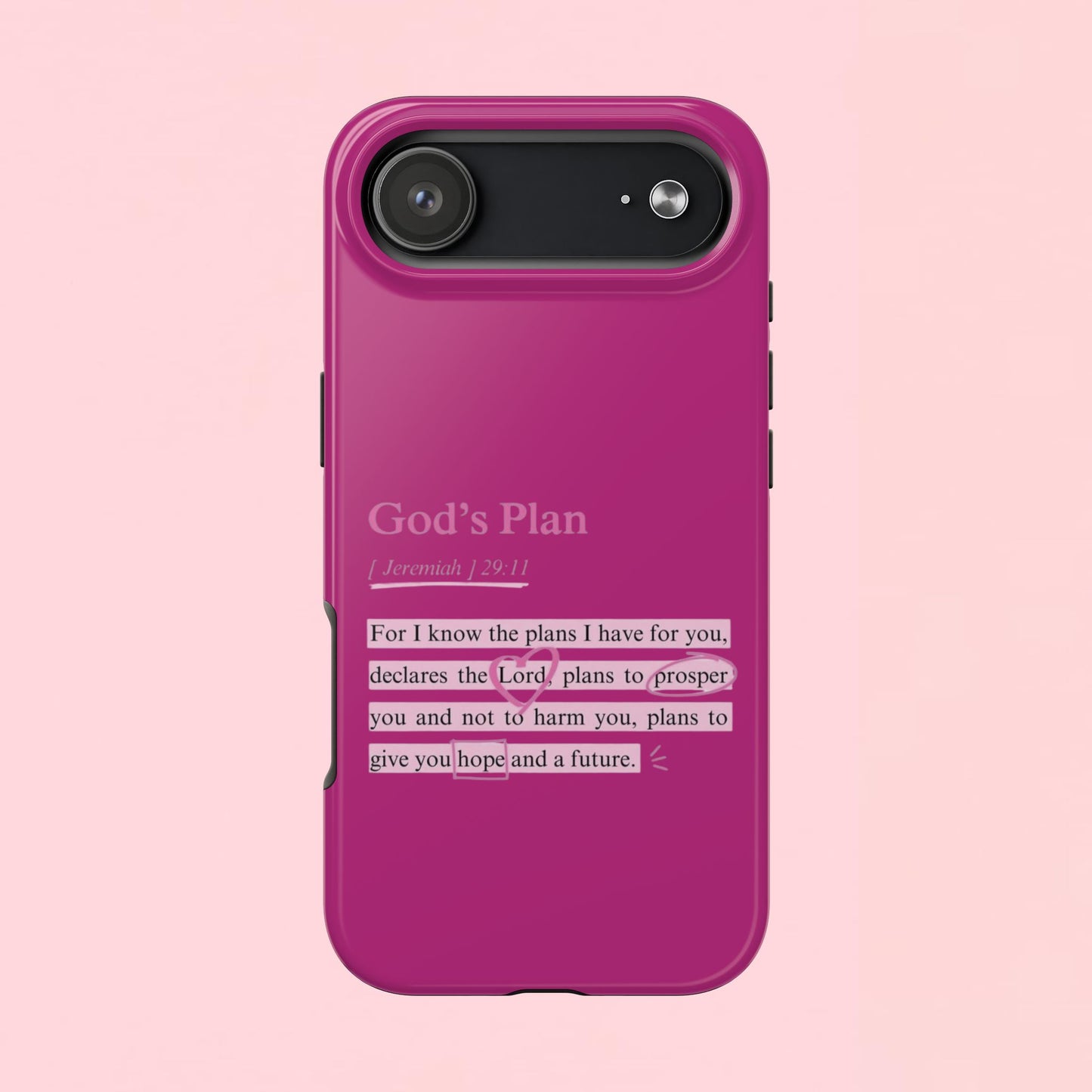"God’s Plan Jeremiah 29:11" — Inspirational Tough Phone Case