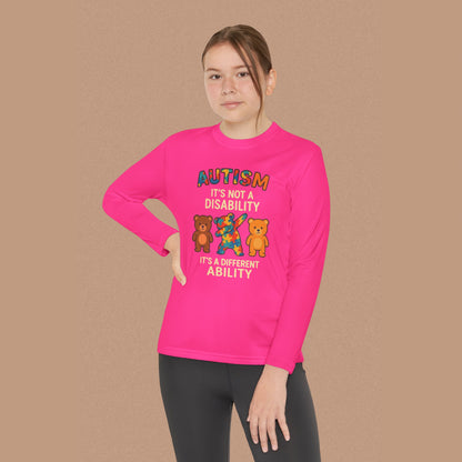 "Autism It's Not A Disability, It's A Different Ability" — Autism Awareness Youth Long Sleeve