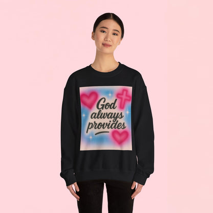 "God Always Provides" — Inspirational Graphic Sweatshirt
