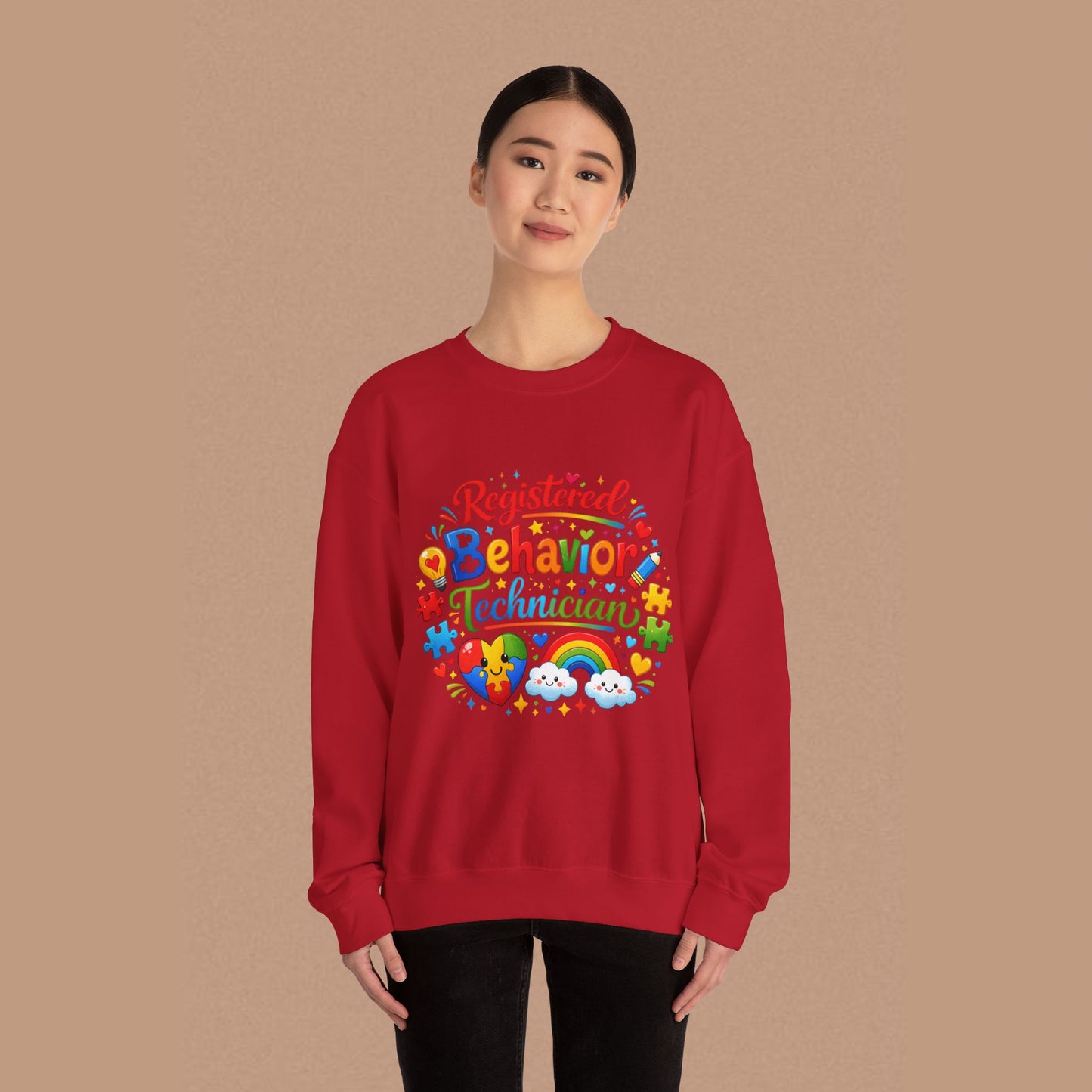 "Registered Behavior Technician" — Colorful Graphic Sweatshirt