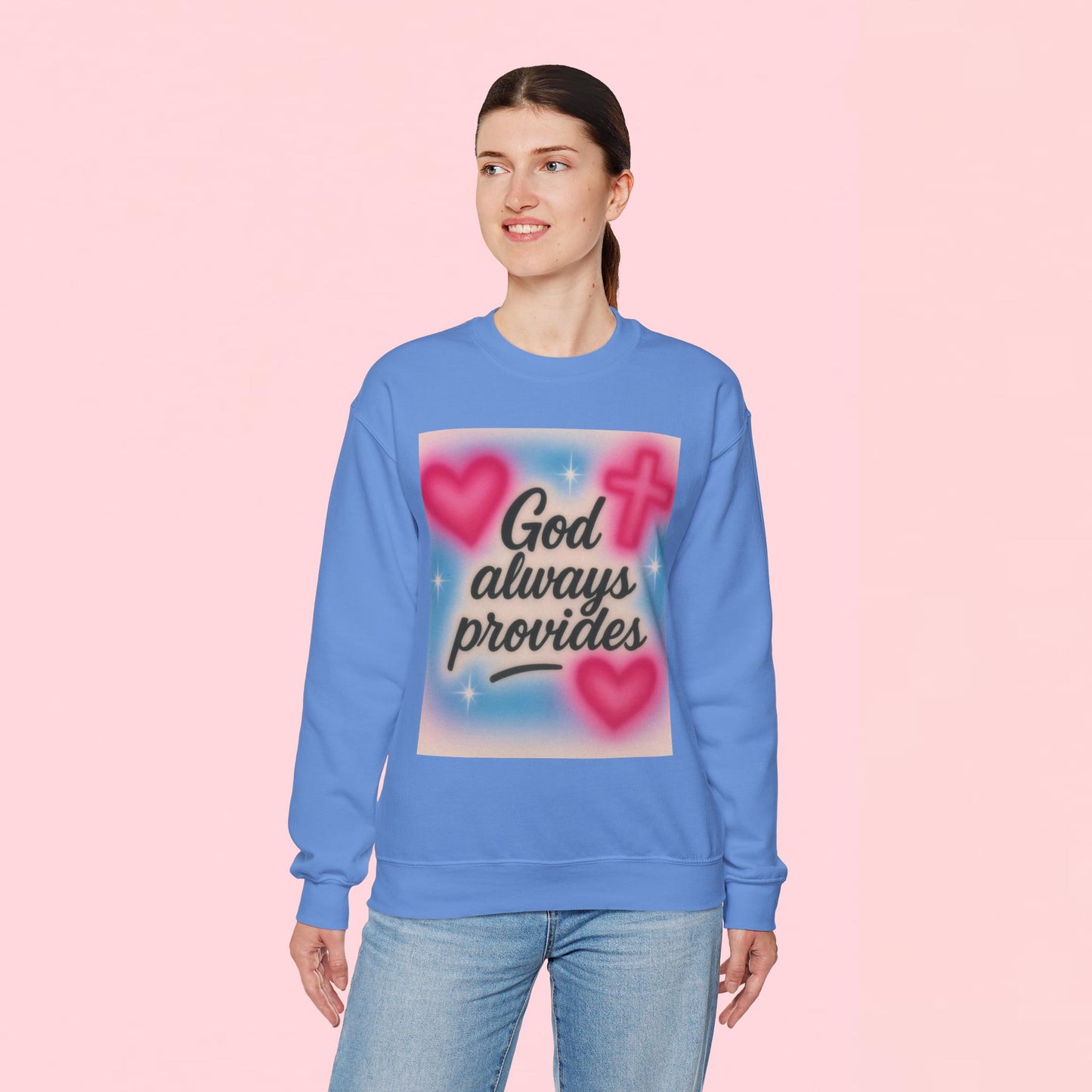 "God Always Provides" — Inspirational Graphic Sweatshirt
