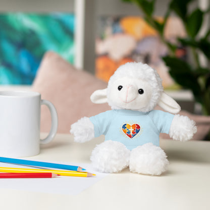 "Autism Puzzle Heart" — Teddy Plush Bear with Tee