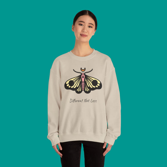 "Different Not Less" — Inspirational Graphic Sweatshirt