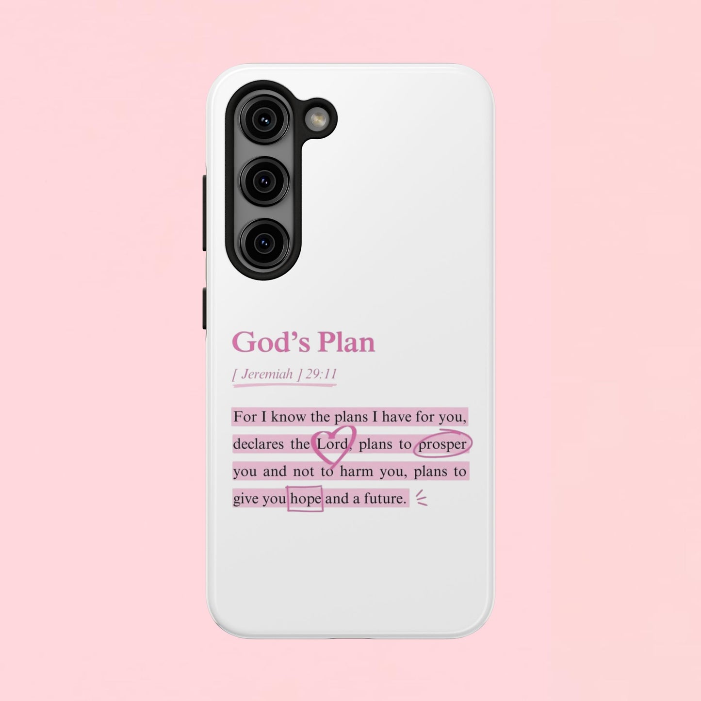 "God's Plan Jeremiah 29:11" — Inspirational Tough Phone Case