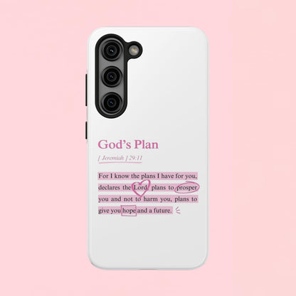 "God's Plan Jeremiah 29:11" — Inspirational Tough Phone Case