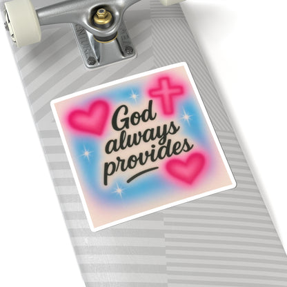 "God Always Provides" — Inspirational Kiss-Cut Sticker