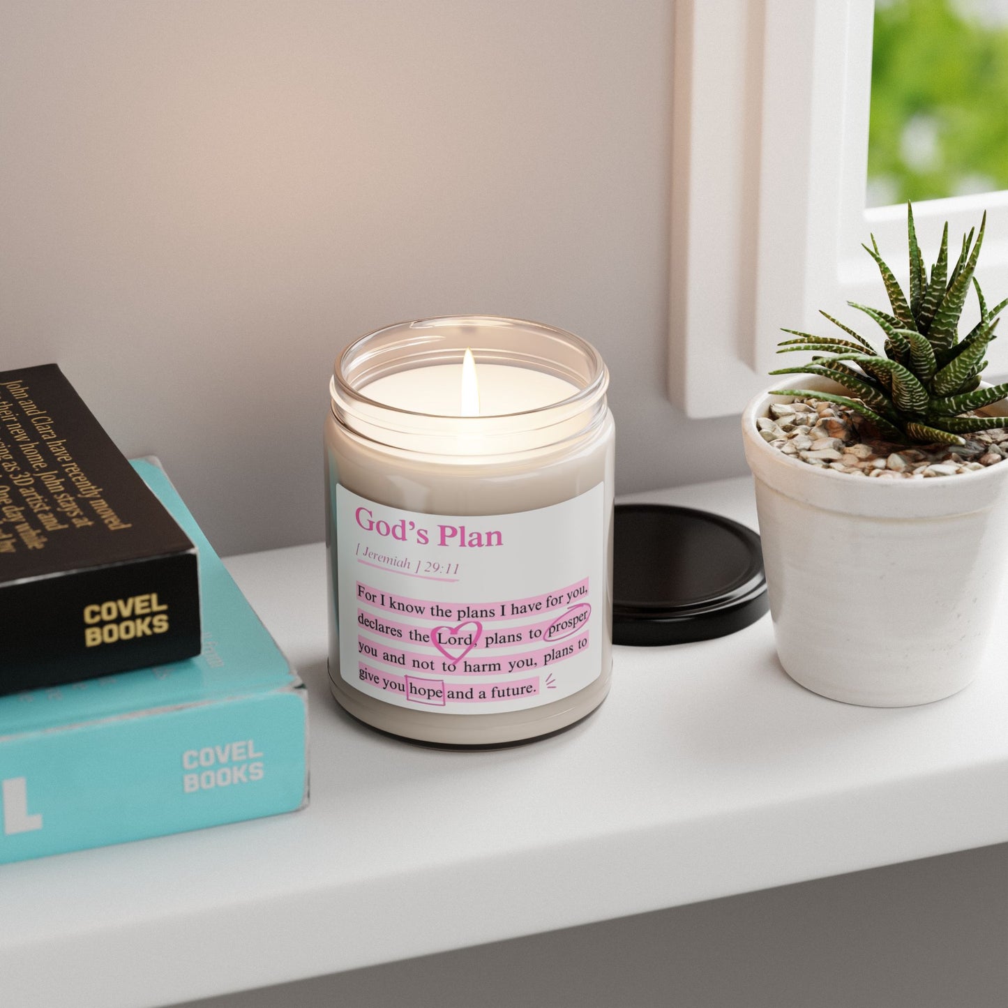 "God's Plan Jeremiah 29:11" — Inspirational 9oz Scented Soy Candle