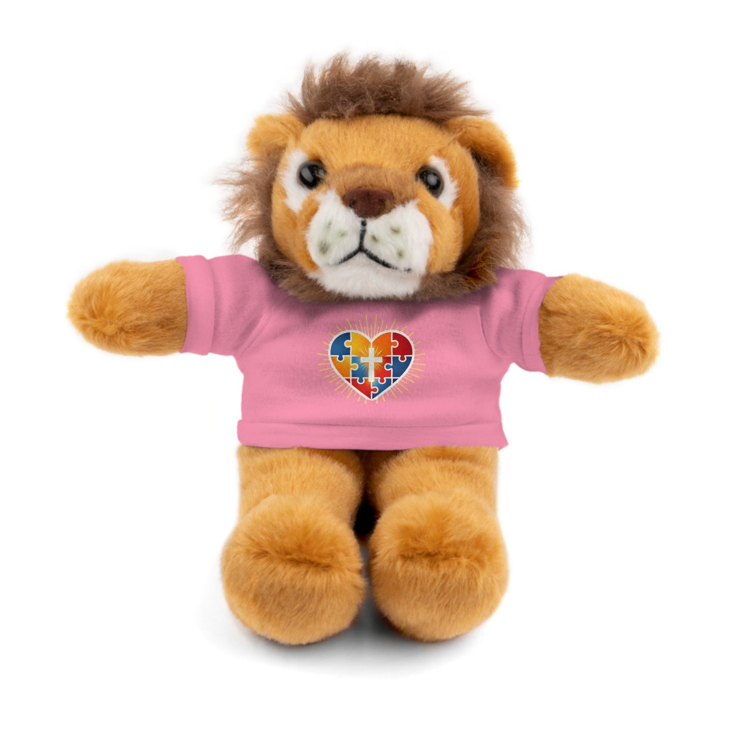 "Autism Puzzle Heart" — Teddy Plush Bear with Tee