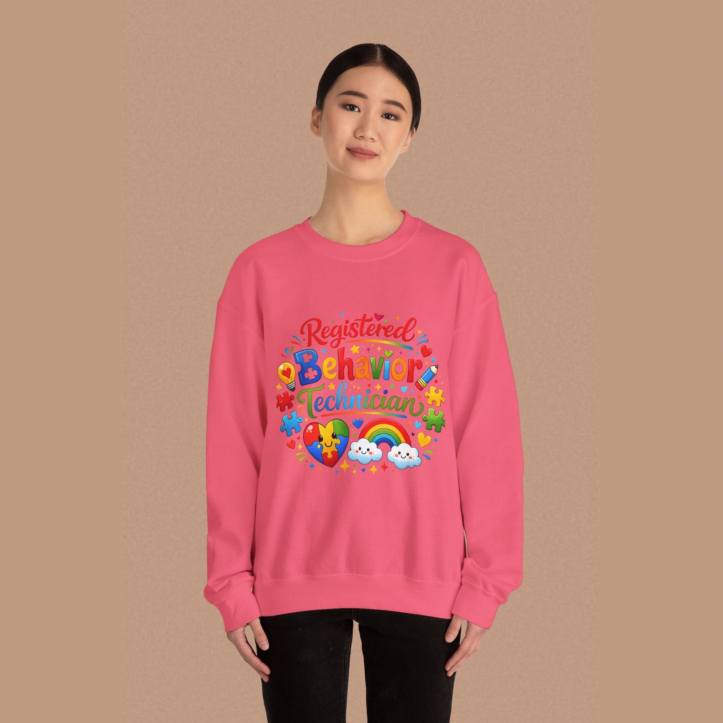 "Registered Behavior Technician" — Colorful Graphic Sweatshirt