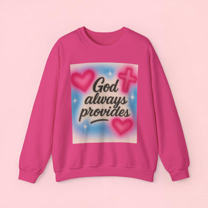 "God Always Provides" — Inspirational Graphic Sweatshirt