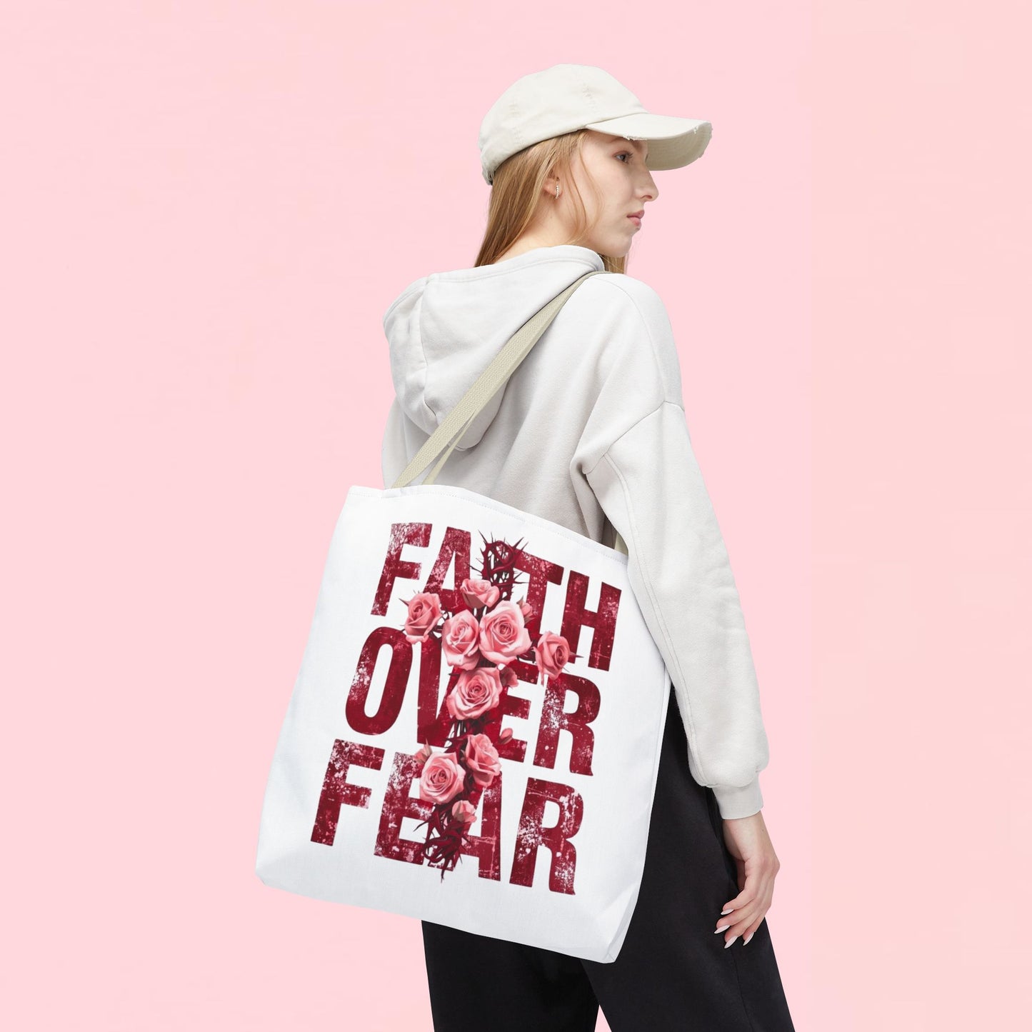 "Faith Over Fear" — Inspirational Tote Bag